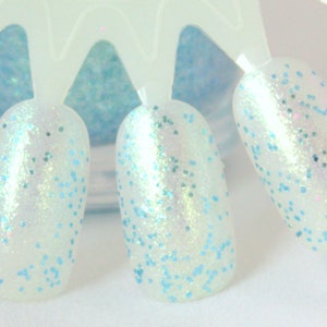 Frost Yourself - Sky Blue Nail Polish/Iridescent Color Shifting Glitter Nail Polish 5 free Indie nailpolish Aqua blue