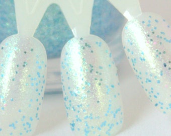 Frost Yourself - Sky Blue Nail Polish/Iridescent Color Shifting Glitter Nail Polish 5 free Indie nailpolish Aqua blue