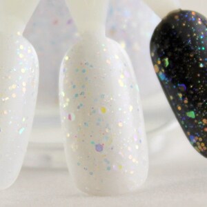 Diamond Ring Opal Glitter Iridescent Nail Polish Aurora Borealis nail 5 free nail polish handmade indie nail vegan cruelty free image 4