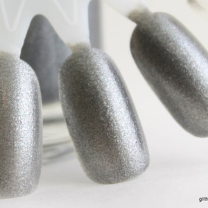 Slate - Silver Gray Nail Polish 5 free nail polish handmade indie nail polish vegan cruelty free lead grey chrome nail polish