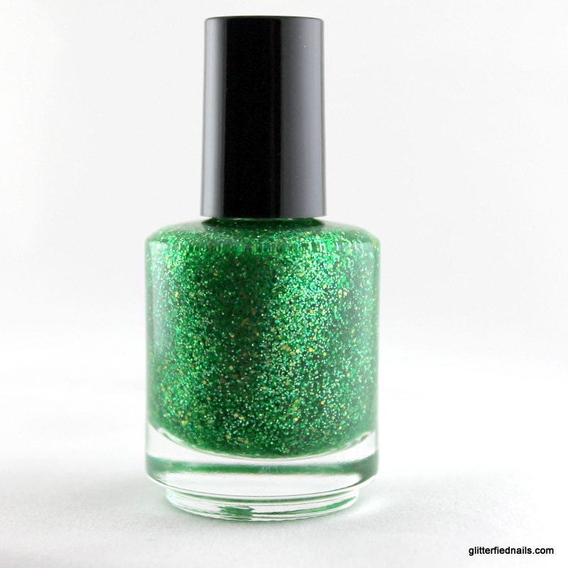 Emerald City Green and Gold Glitter Nail Polish St | Etsy