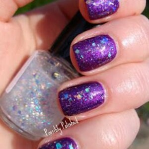Diamond Ring Opal Glitter Iridescent Nail Polish Aurora Borealis nail 5 free nail polish handmade indie nail vegan cruelty free image 5