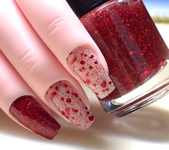 Royal Red Glitter Nail Polish, All Red Glitter Polish, Red Nail Polish, Red  Holographic Nail, Vegan Nail Polish, Cruelty Free Nail 