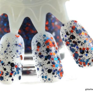 Gridiron - blue and orange glitter nail polish denver broncos colors Team Spirit 5 free nail polish handmade indie nail polish vegan