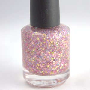 Pink Opal Iridescent Pink Glitter Nail Polish Pink Gold Rose Holographic 5 free nail polish handmade indie nail polish vegan cruelty free image 7