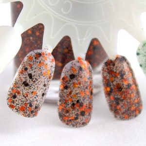 All Hallows' Eve - Black Orange Glitter Nail Polish, Halloween nail polish, 5 free nail polish handmade indie nail polish vegan cruelty free