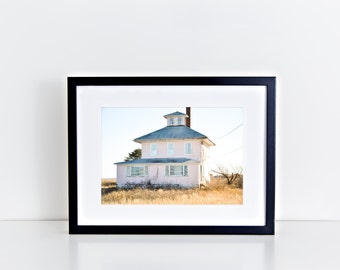 Plum Island Pink House Photography Print: New England Coastal Wall Art