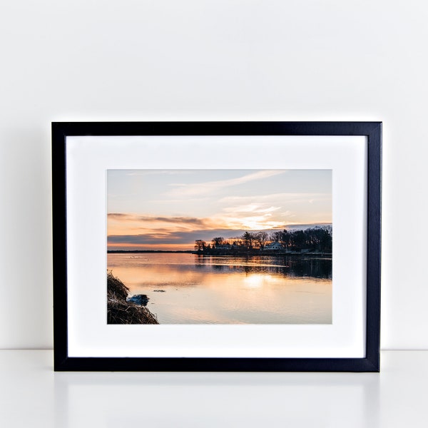 Fine Art Parker River Newbury Sunrise Print - Massachusetts Coastal Nautical Riverfront New England Landscape Photography Home Decor