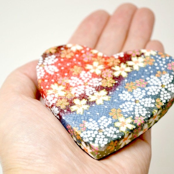 Valentine's Day Gift Heart-shaped Japanese Washi Paper Magnet