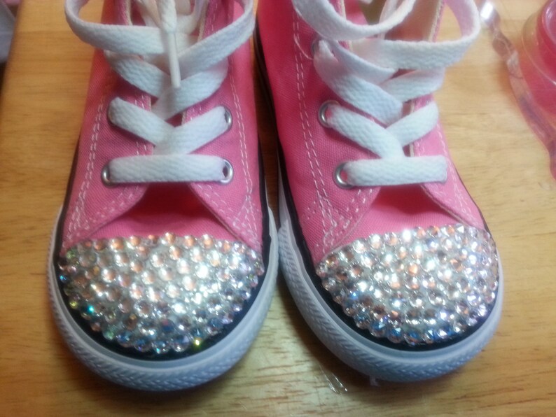 Blinged Out Sneakers With Bottle Caps and Bows LARGER SIZES - Etsy