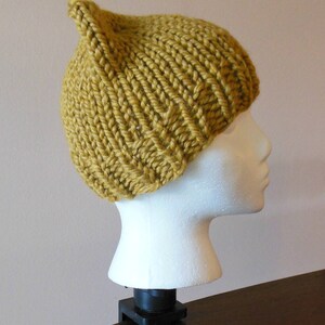 Kitty Hat Mustard Gold Wool Blend Kitty Hat Pussy Hat Hand Knit Cat Hat image 9