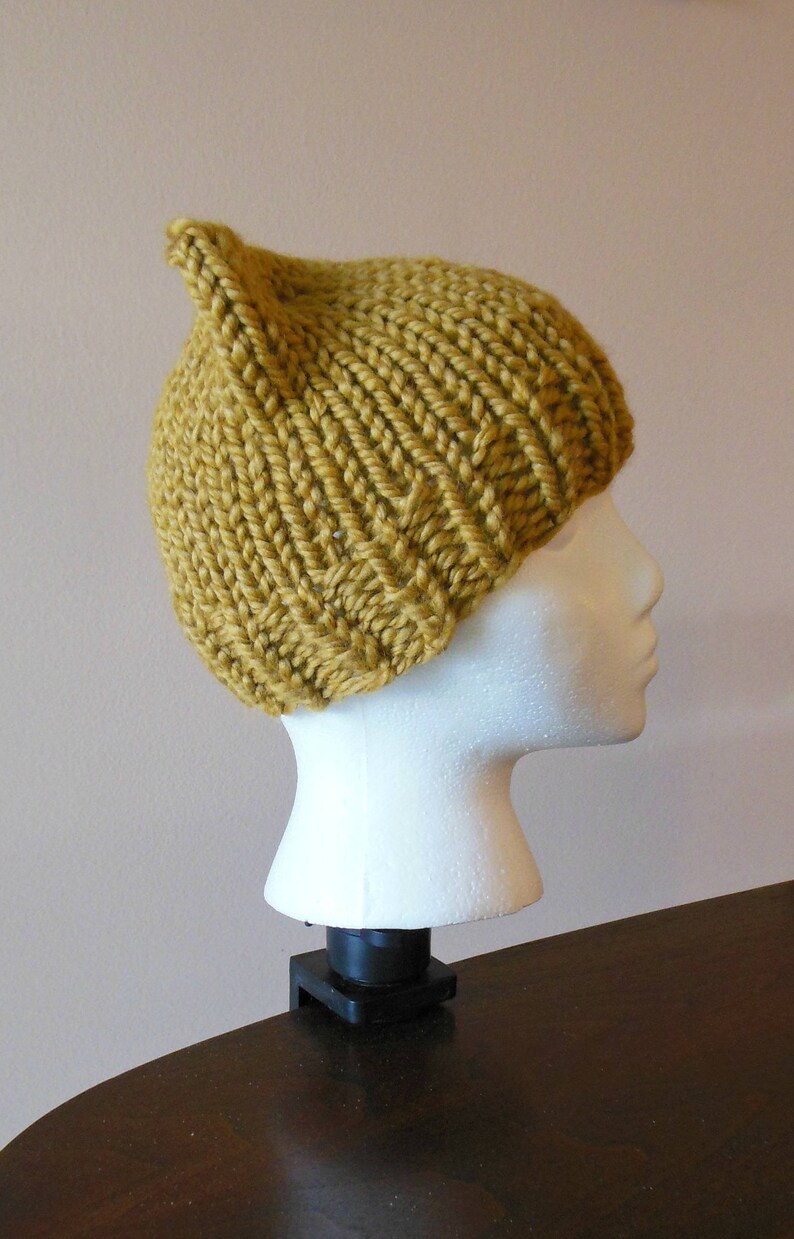 Kitty Hat Mustard Gold Wool Blend Kitty Hat Pussy Hat Hand Knit Cat Hat image 9