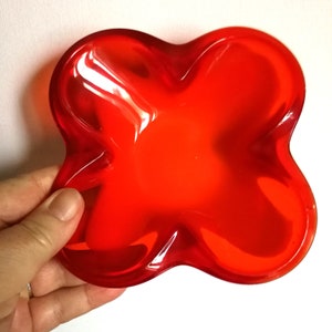 Sasaki Japanese Orange Cased Glass Ashtray Bowl