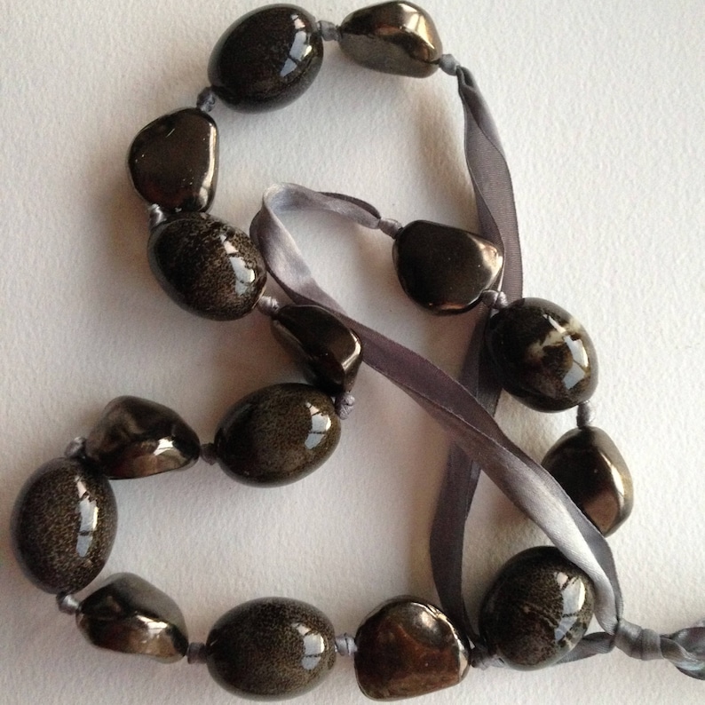 very chunky ceramic pebbles necklace Necklace