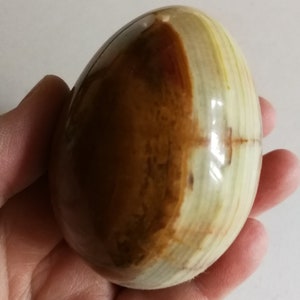 Vintage striped onyx marble stone egg - perfect Easter decoration idea