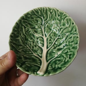 Vintage Bordallo Pinheiro Majolika Cabbage Leaf Schüssel - Portugal, 5 Zoll
