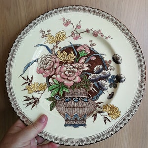 Large vintage original Ophelia Staffordshire china dinner plate  marked Clarice Cliff