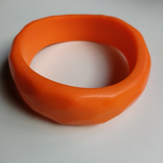 65mm diameter Bangle - funky solid vibrant orange… - image 1