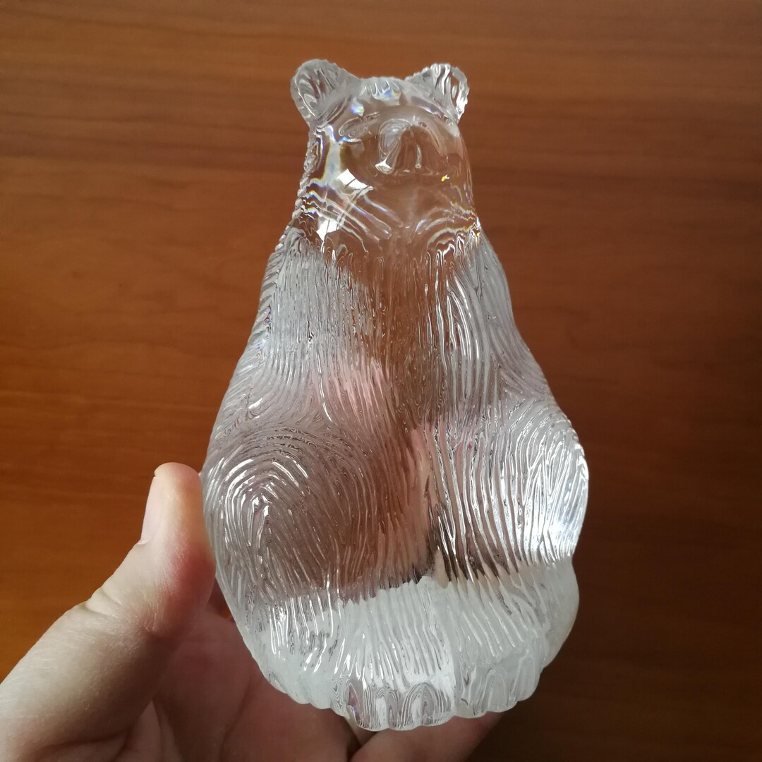 ヴィンテージ ウォーターフォード テクスチャ ガラス グリズリー ベア