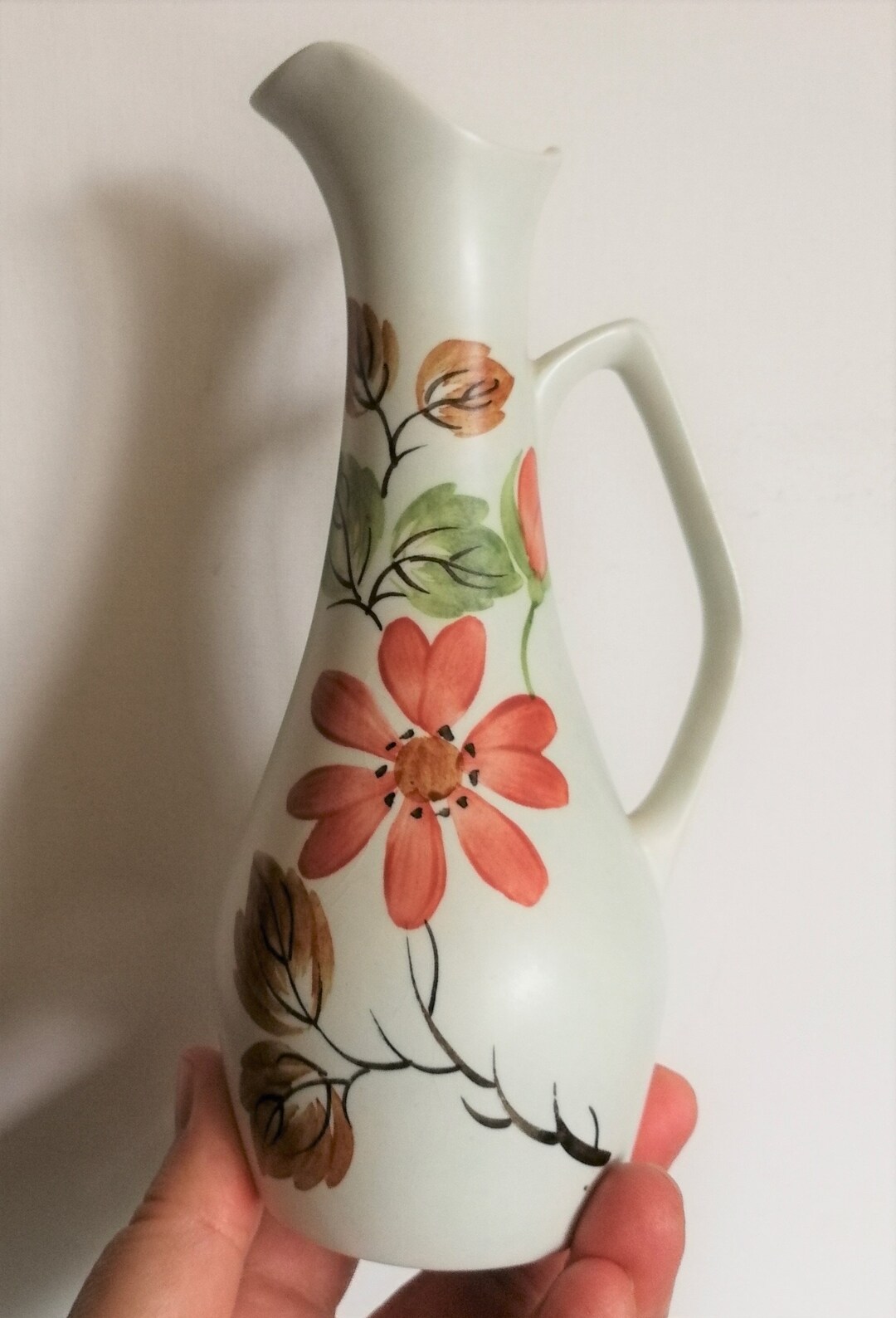 Retro Vintage Hand Painted Floral Pattern Pottery Bud Vase - Etsy
