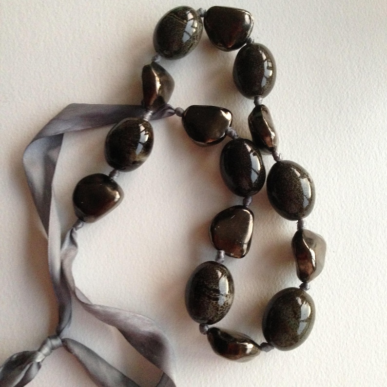 very chunky ceramic pebbles necklace Necklace