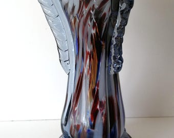 ヴィンテージアールデコガラス花瓶：エンドオブデイブルー - Etsy 日本