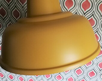 2 available 1 x Vintage mustard gold yellow Lampshade with tassels prop retro