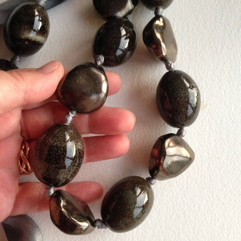 very chunky ceramic pebbles necklace Necklace