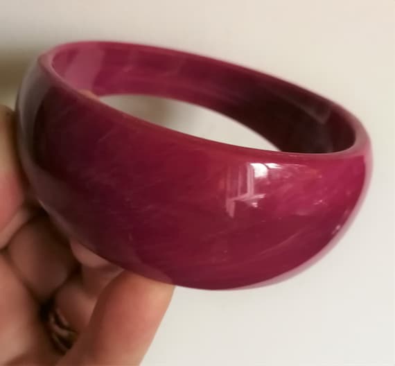 Birthday Gift Chunky Pink Lucite Bangle Marbled Pink Bangle Asymmetrical Bangle Swirl Lucite Bangle Valentines Gift Anniversary Gift