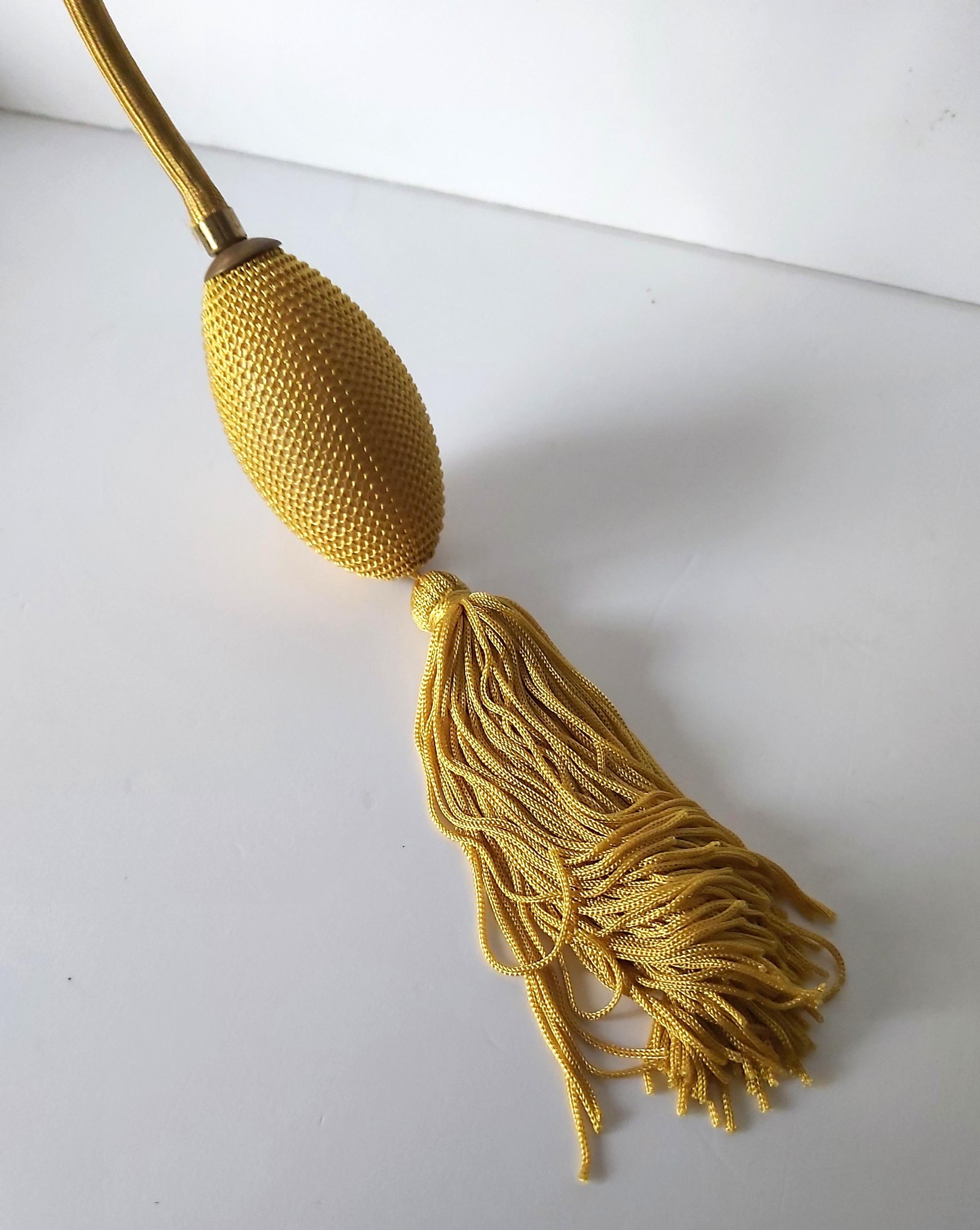 Cut Glass Perfume Scent Bottle With Gold Silk Covered Atomiser