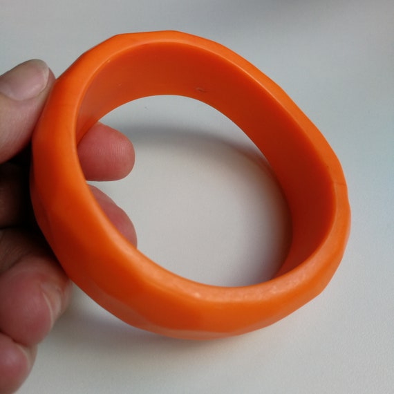 65mm diameter Bangle - funky solid vibrant orange… - image 2