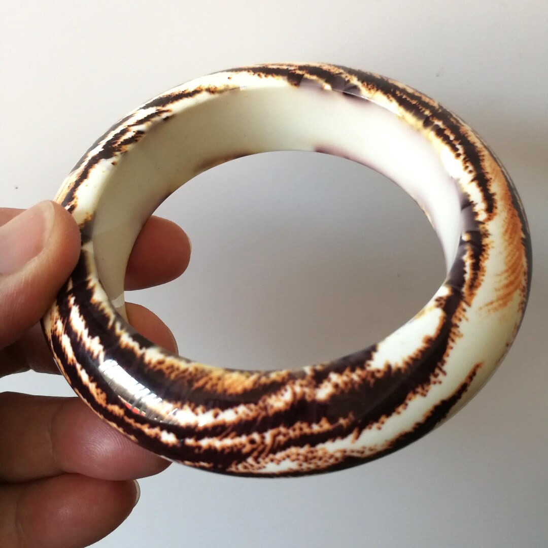 Bangle - Smaller Quality Chunky Animal Skin Tiger Stripe Pattern ...
