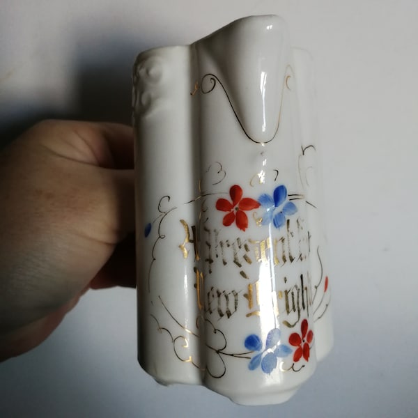 Pretty antique German porcelain milk jug cream a  Present from Brighton very good condition for its age a perfect antique Christmas gift
