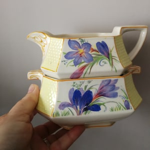 Antique jug and dish by John Steventon and Sons in England c.1935 the jug sits nicely on the smaller dish