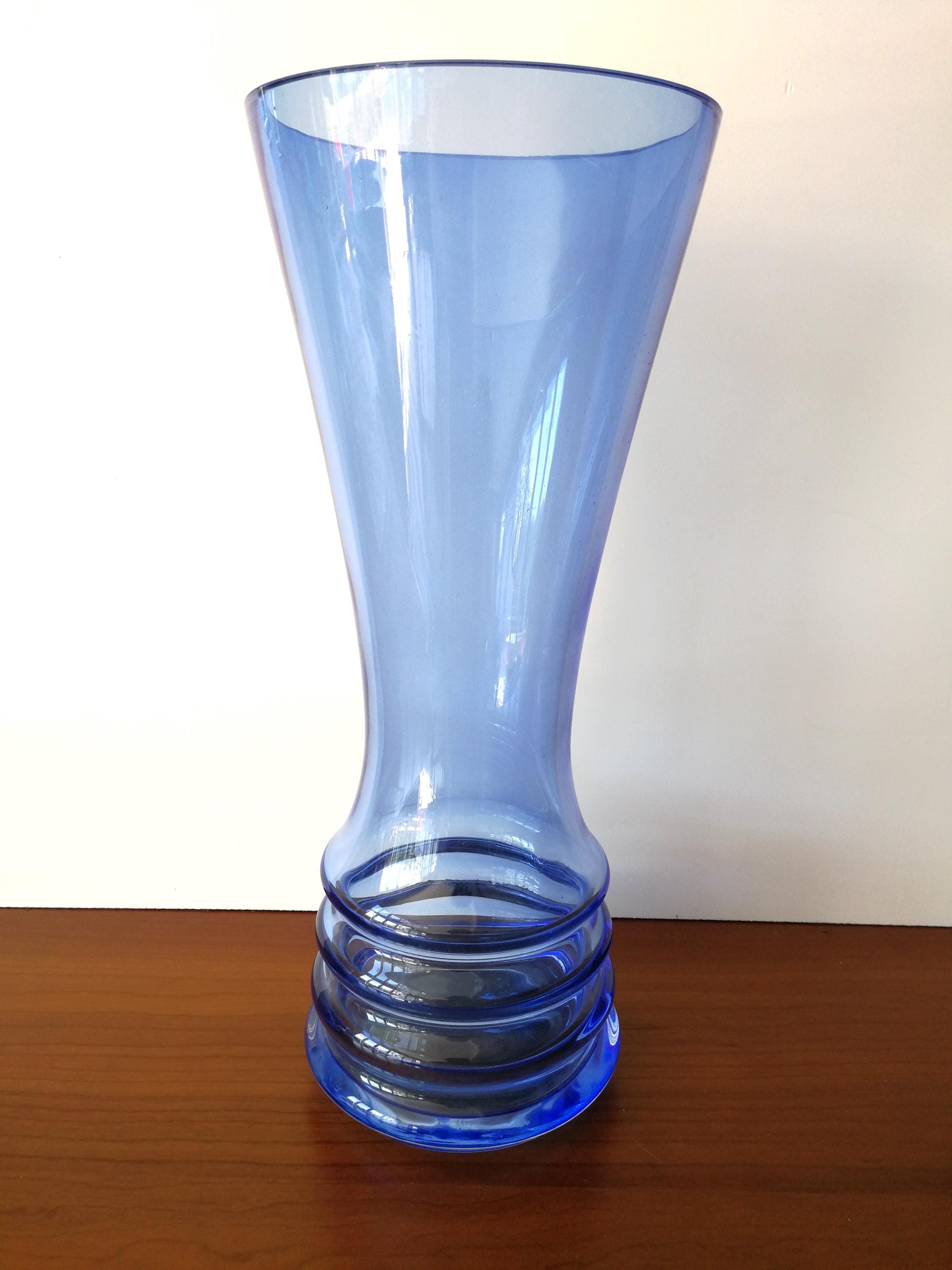 背の高いミッドセンチュリーコバルトブルーガラス花瓶 - 38cm - Etsy 日本