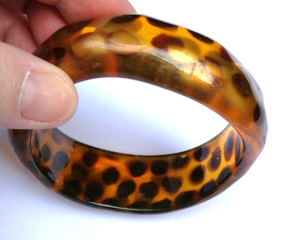 Bangle - funky animal print pattern plastic bangl… - image 4