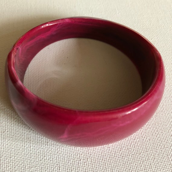 Birthday Gift Chunky Pink Lucite Bangle Marbled Pink Bangle Asymmetrical Bangle Swirl Lucite Bangle Valentines Gift Anniversary Gift