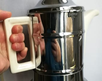 Art Deco Chrome Insulated Coffee Pot - Housewife's Choice