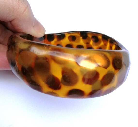 Bangle - funky animal print pattern plastic bangl… - image 2