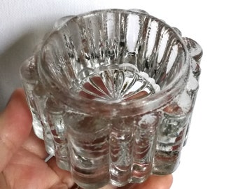 single Victorian Antique glass moulded glass piano cup castor caster insulator piano feet antique rare and very collectable