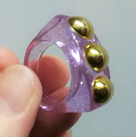 Bague en plastique transparent new arrivals