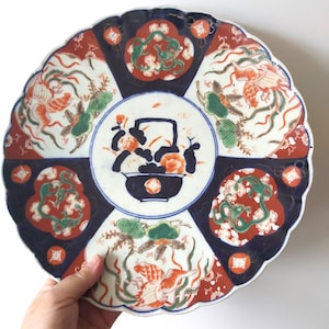 Piatto grande giapponese Imari d'epoca da collezione vintage