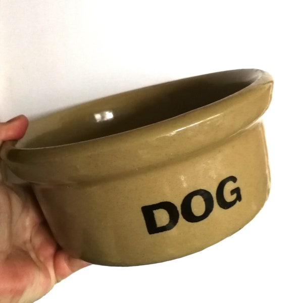 Large Pearsons of Chesterfield  - vintage glazed stoneware dog bowl dish Pearsons of Chesterfield