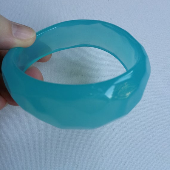 65mm diameter Bangle - funky translucent turquois… - image 3