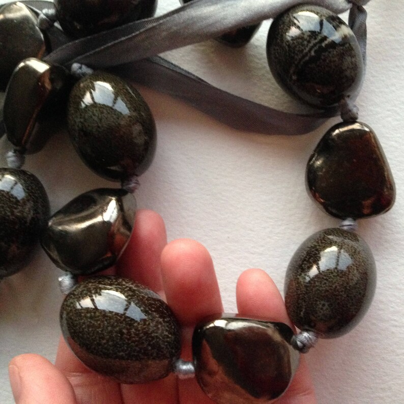 very chunky ceramic pebbles necklace Necklace