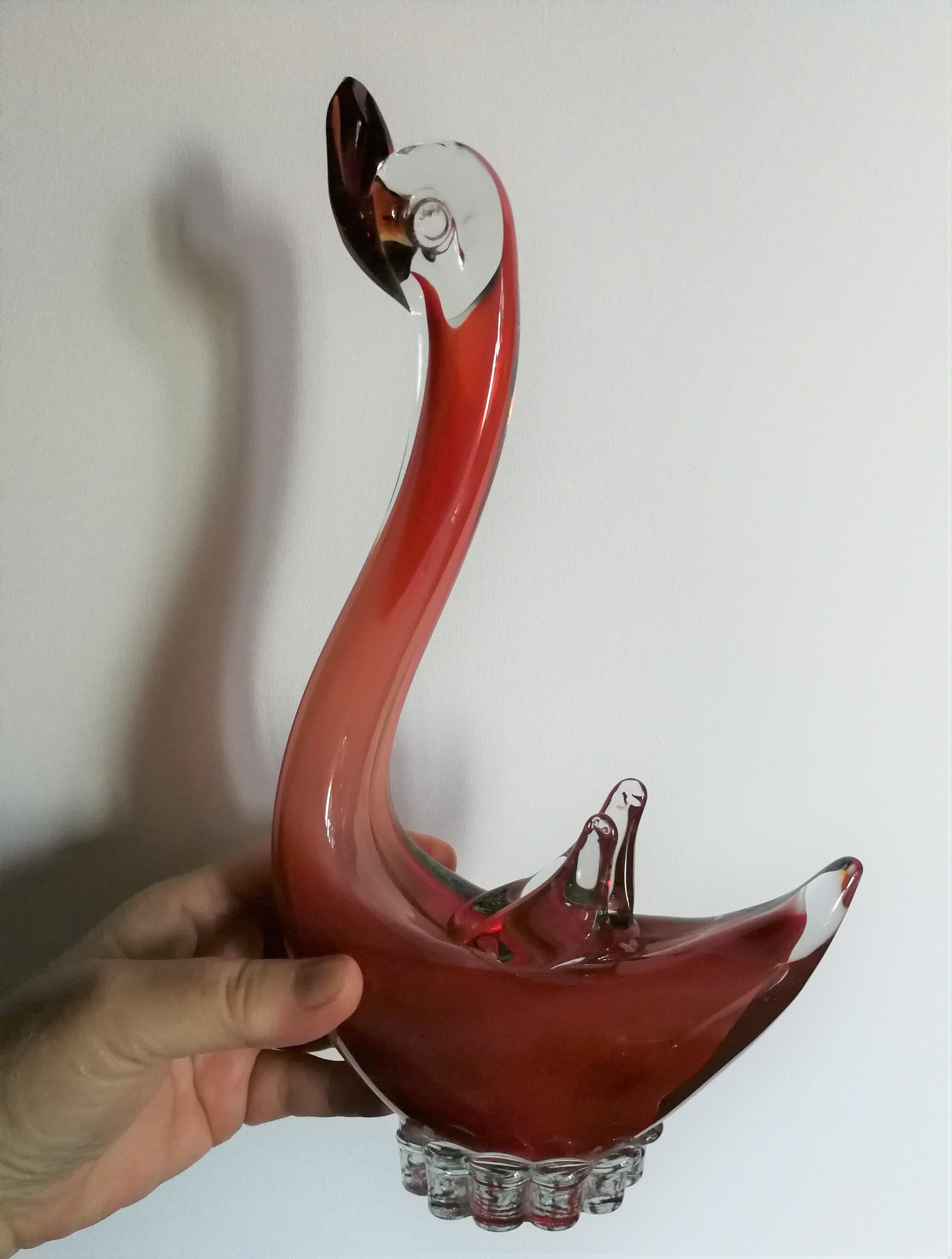 Red Murano Glass Bird Duck Figurine - Etsy UK
