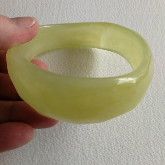 65mm diameter Bangle - chunky translucent pale li… - image 1