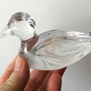 Beautiful vintage Princess House 24% lead crystal glass duck figurine paperweight made in Germany