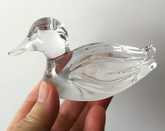 Vintage Princess House Lead Crystal Duck Figurine - West Germany