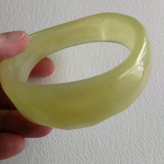 65mm diameter Bangle - chunky translucent pale li… - image 2